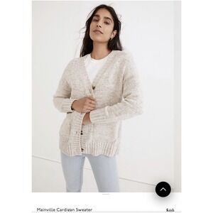 Madewell Womens M Chunky Cardigan Oversized Layer Neutral Normcore Cozy Comfort